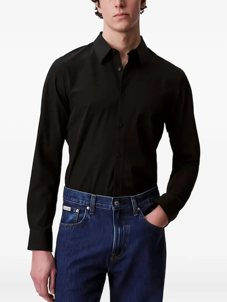  Calvin Klein Long-sleeve Button-down Shirt - Black 