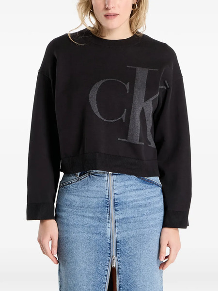  Calvin Klein Long Sleeve Logo Sweater - Black 