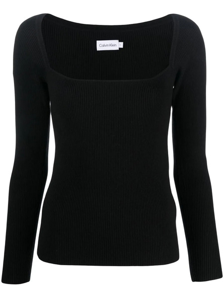  Calvin Klein Long-sleeved Knitted Top - Black 