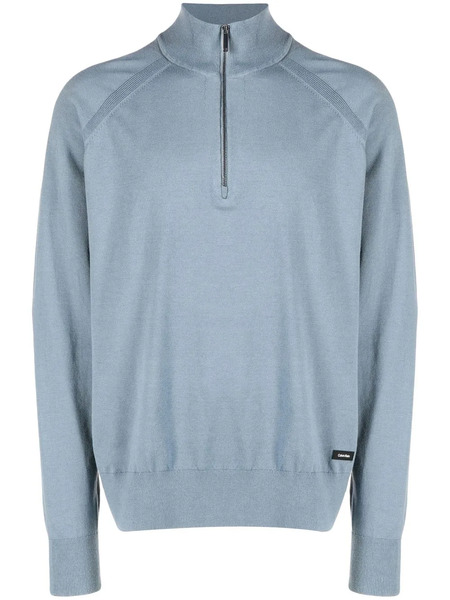  Calvin Klein Lyocell-blend Quarter-zip Jumper - Blue 