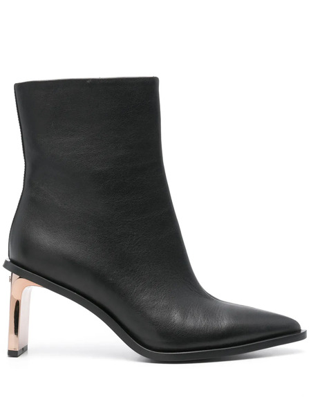  Calvin Klein 75mm Leather Ankle Boots - Black 