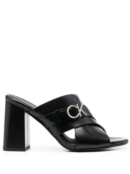  Calvin Klein 95mm Logo-plaque Sandals - Black 