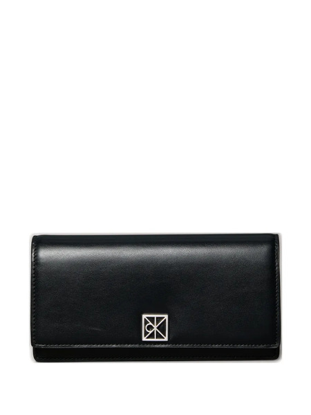  Calvin Klein Monogram-logo Leather Bifold Wallet - Black 