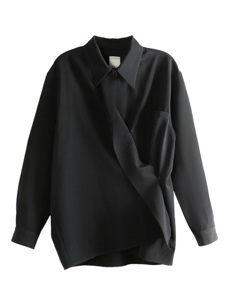  Calvin Klein Pocket Draped Shirt - Black 