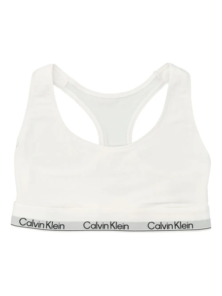  Calvin Klein Racerback Logo Bralette - White 