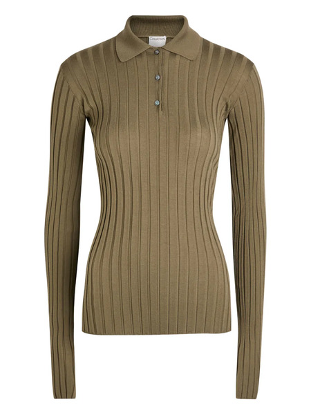  Calvin Klein Ribbed Polo Top - Green 