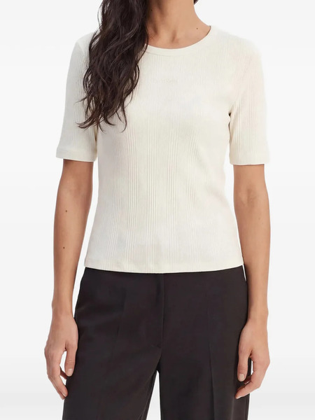  Calvin Klein Ribbed T-shirt - Neutrals 