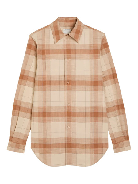  Calvin Klein Scarlett Checked Cotton Shirt - Neutrals 