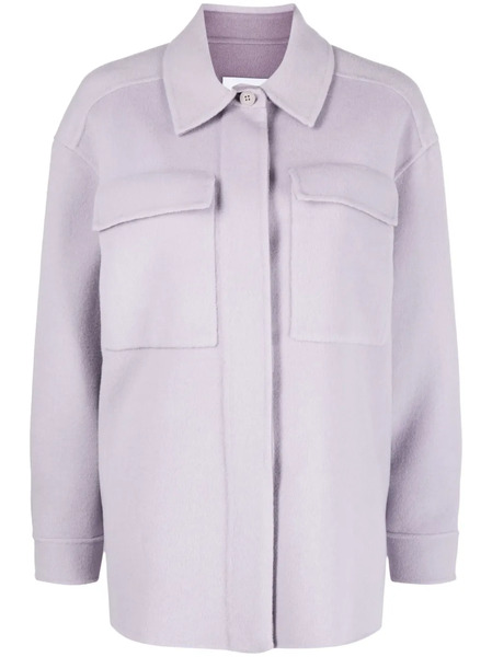  Calvin Klein Spread-collar Wool Shirt Jacket - Purple 