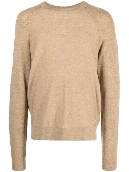  Calvin Klein Superior Wool Crewneck Jumper - Brown 