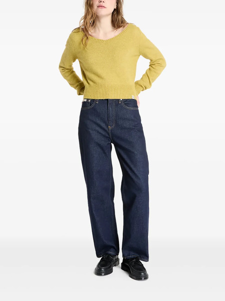  Calvin Klein V-neck Cropped Sweater - Yellow 