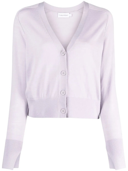  Calvin Klein V-neck Wool Cardigan - Purple 