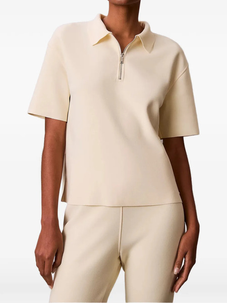  Calvin Klein Zip Front Polo Shirt - Neutrals 