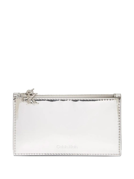  Calvin Klein Zip Monogram-logo Wallet - Silver 