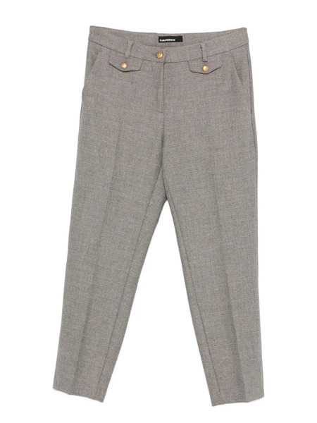  Cambio Herringbone-pattern Trousers - Grey 