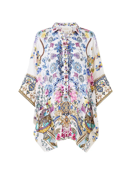  Camilla Batwing Floral Shirt - White 