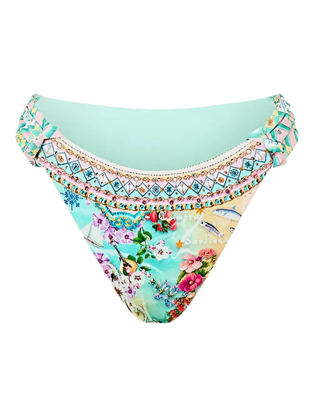  Camilla Beach-pattern Bikini Bottoms - Blue 