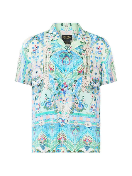  Camilla Camp Short-sleeve Collared Shirt - Blue 