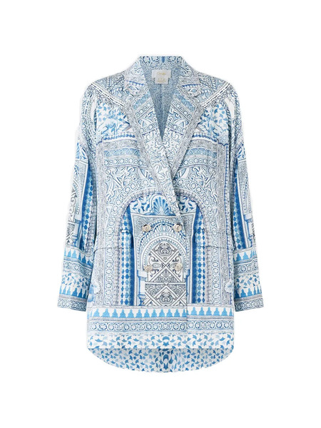  Camilla Double-breasted Patterned Jacket - Blue 