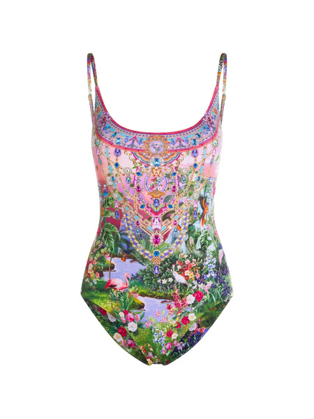  Camilla Embellished Floral-patterned Swimsuit - Pink 