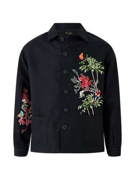  Camilla Floral-embroidered Jacket - Black 