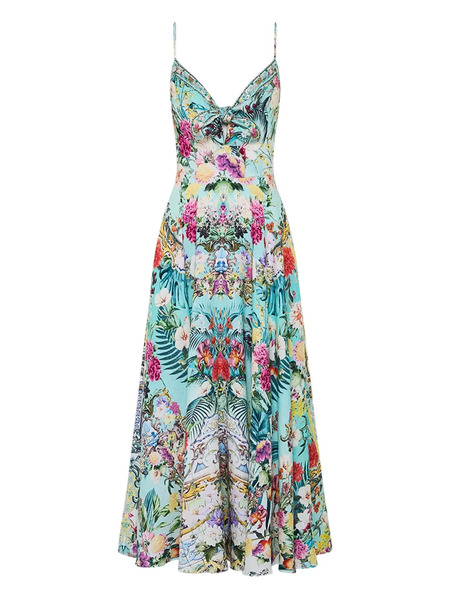  Camilla Floral-pattern Maxi Dress - Blue 