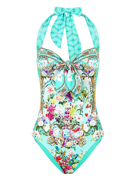  Camilla Floral-pattern Swimsuit - Blue 