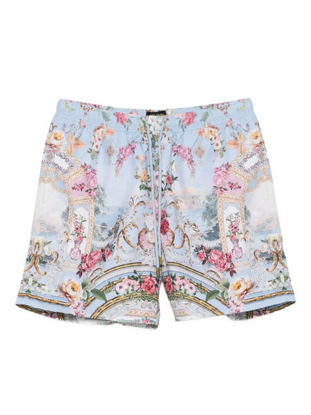 Camilla Floral-print Drawstring Shorts - Blue 