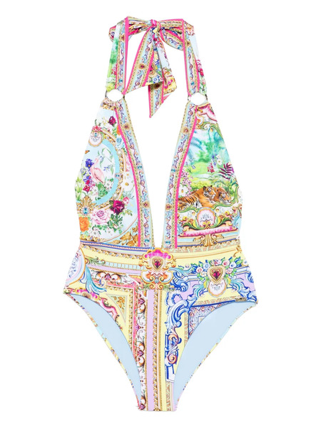  Camilla Halter-neck Print Swimsuit - Blue 