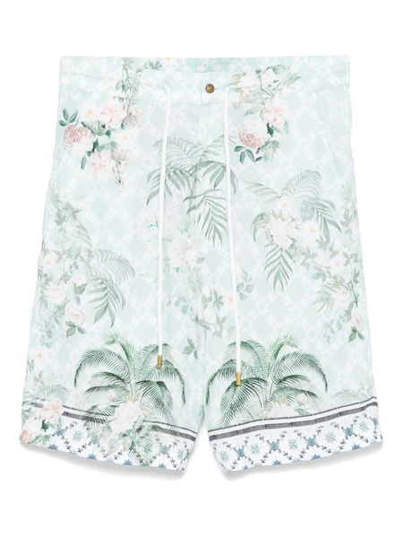  Camilla Jardim Party-print Shorts - Green 