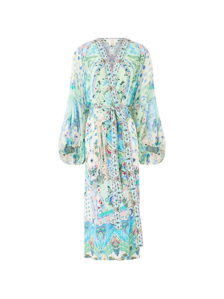  Camilla Midsummer Floral-pattern Midi Dress - Green 