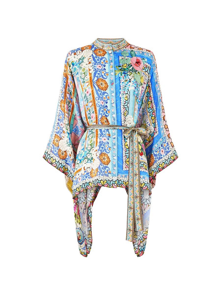  Camilla Navàs Nouveau Button Scarf Blouse - Blue 
