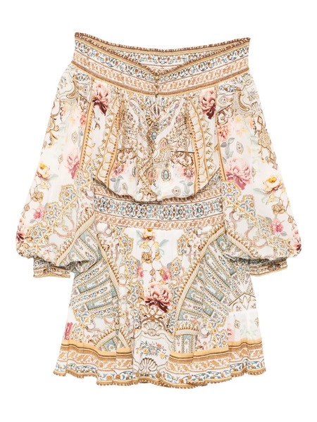  Camilla Ottoman Dynasty Mini Dress - Neutrals 