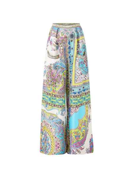  Camilla Patterned Palazzo Pants - White 