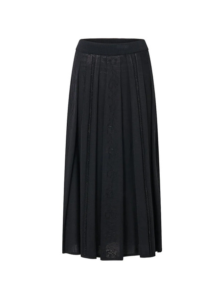  Camilla Pleated Knit Midi Skirt - Black 