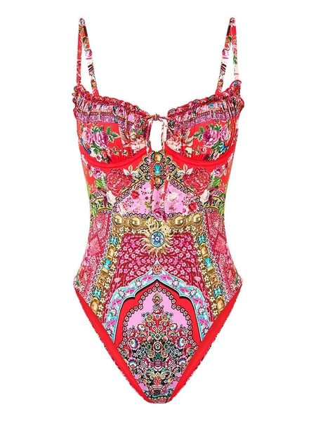  Camilla Ruched Tie Swimsuit - Red 
