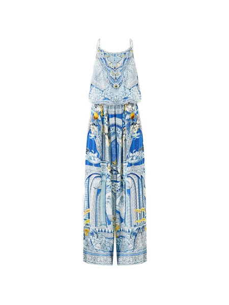  Camilla Shoestring-strap Jumpsuit - Blue 