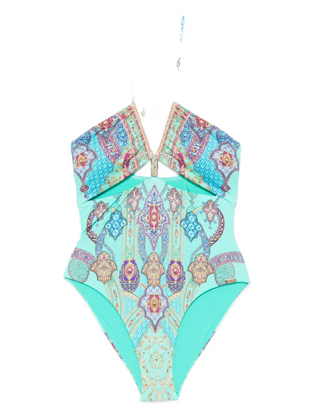  Camilla The Concubines Corridor Halterneck Swimsuit - Blue 