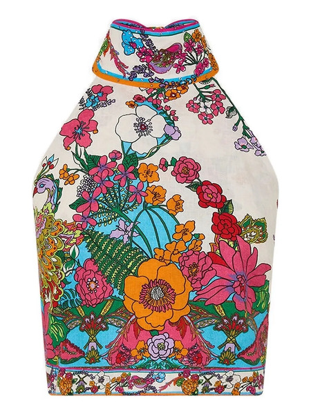  Camilla Tie Back Halter Top - White 