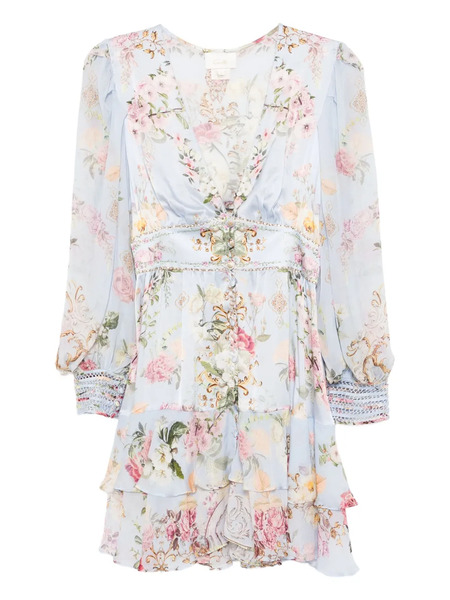  Camilla Tiled In Time Mini Dress - Blue 