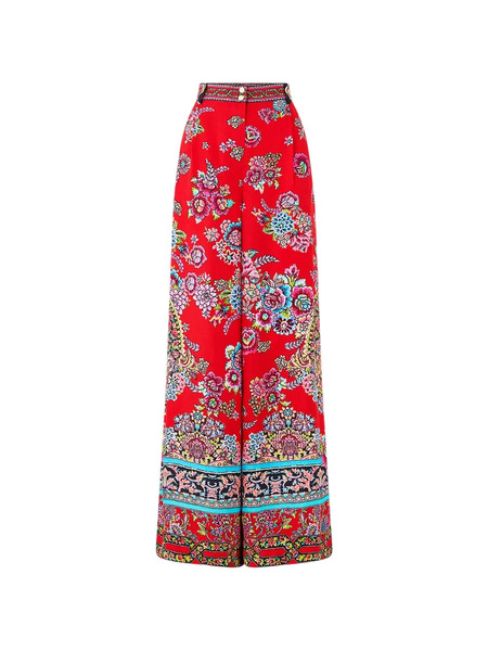  Camilla Waisted Wide-leg Trousers - Red 