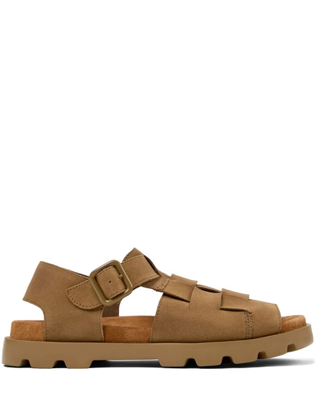  Camper Brutus Buckled Suede Sandals - Brown 