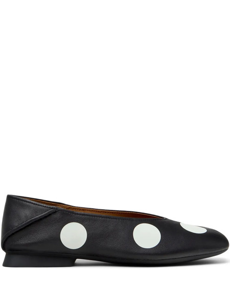 Camper Casi Myra Polka-dot Leather Ballerinas - Black 