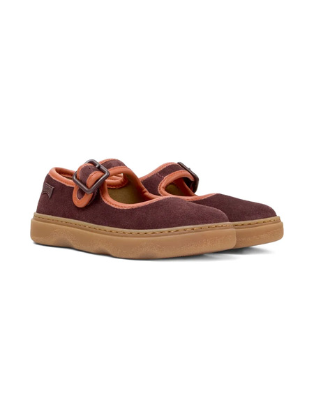  Camper Kids Buckle-strap Suede Ballerina Shoes - Red 
