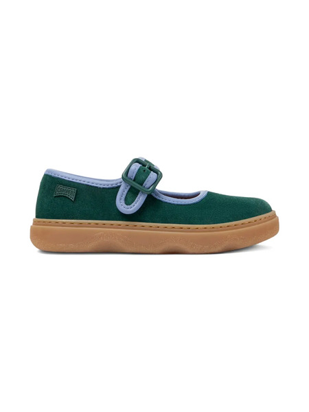  Camper Kids Buckle-strap Suede Ballerinas - Green 