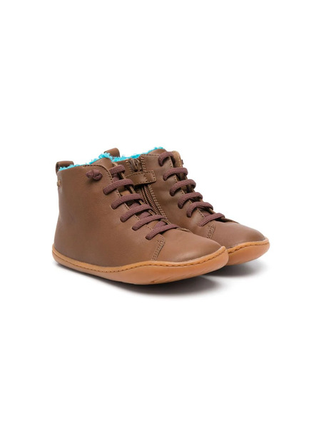  Camper Kids Lace-up Leather Boots - Brown 