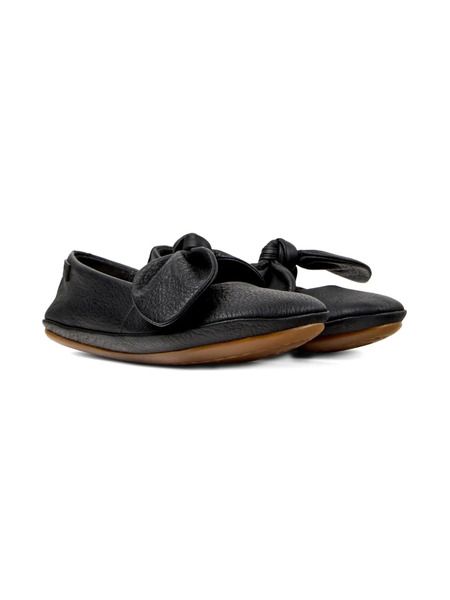  Camper Kids Leather Bow Ballerinas - Black 