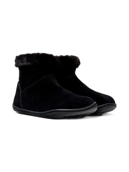  Camper Kids Peu Fur-trimmed Suede Boots - Black 
