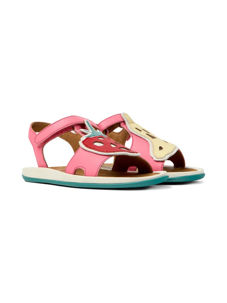  Camper Kids Pink Fruit Appliqué Sandals 