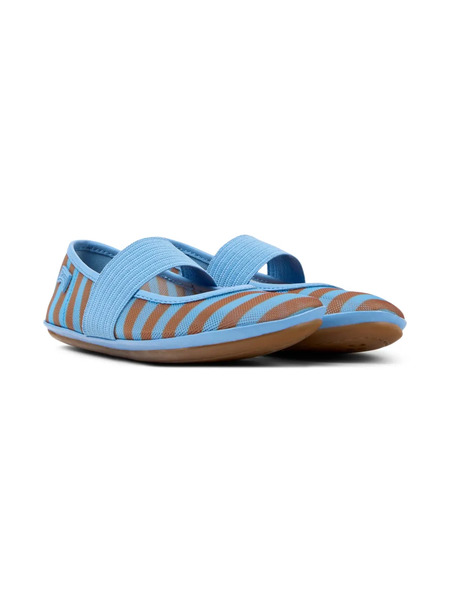  Camper Kids Right Striped Strap Ballerinas - Blue 